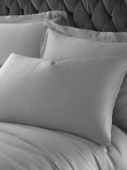 Catherine Lansfield Silver Silky Soft Satin Duvet Cover and Pillowcase Set - Image 2 of 3