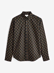 Black/Gold Tree Christmas Printed Long Sleeve Shirt - Image 7 of 9