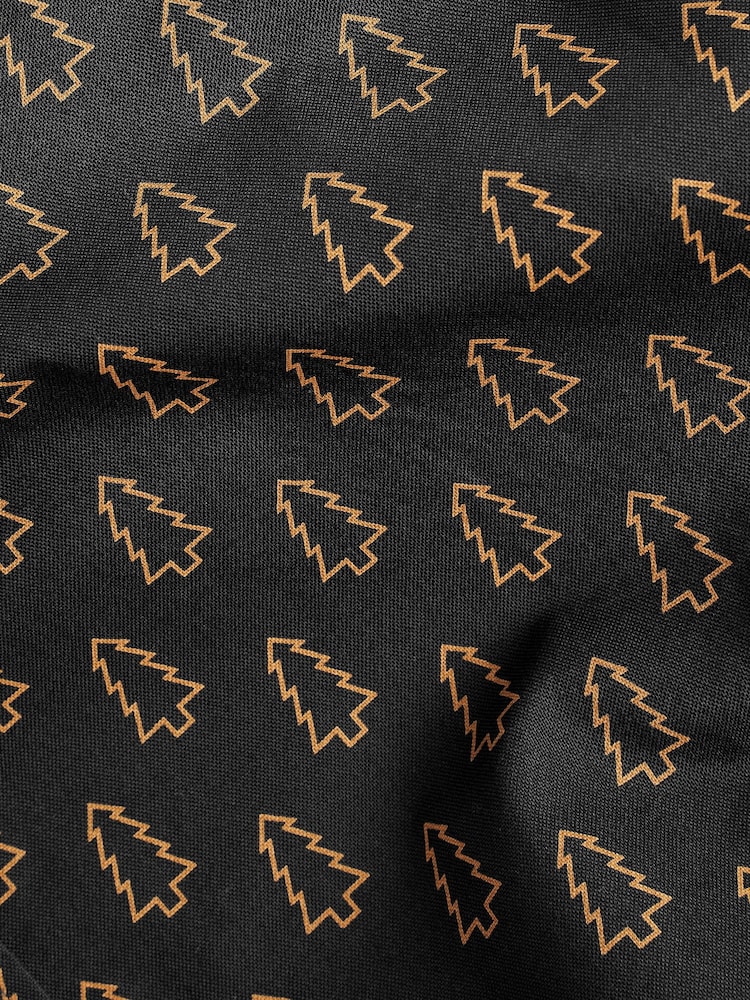 Black/Gold Tree Christmas Printed Long Sleeve Shirt - Image 9 of 9
