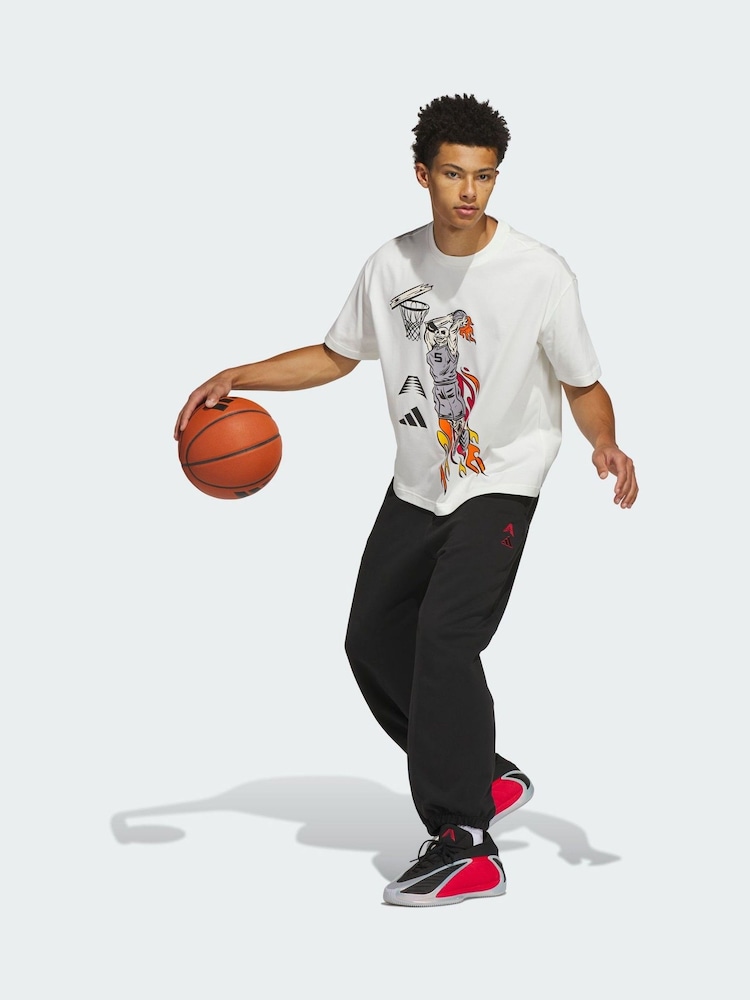 adidas White Anthony Edwards Stand Down T-Shirt - Image 1 of 5 adidas White Anthony Edwards Stand Down T-Shirt - Image 1 of 5