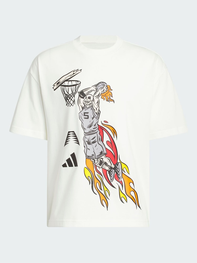 adidas White Anthony Edwards Stand Down T-Shirt - Image 5 of 5 adidas White Anthony Edwards Stand Down T-Shirt - Image 5 of 5
