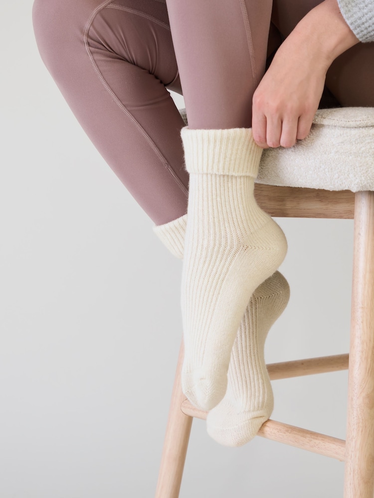 Totes Cream Cashmere Blend Bed Socks - Image 1 of 5
