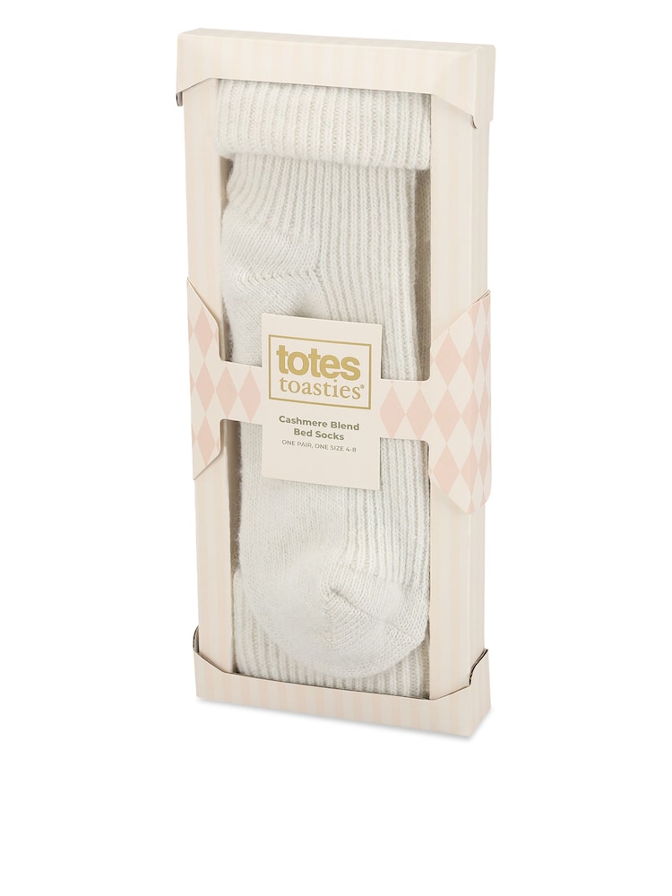 Totes Cream Cashmere Blend Bed Socks - Image 2 of 5