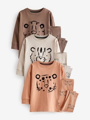 Multi Animal Ribbed Legging Snuggle Pyjamas 3 Pack (9mths-8yrs) - Image 6 of 11