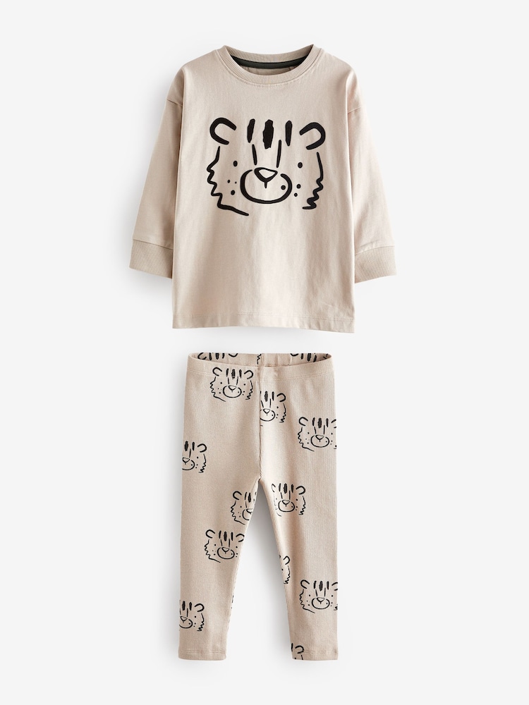 Multi Animal Ribbed Legging Snuggle Pyjamas 3 Pack (9mths-8yrs) - Image 8 of 11