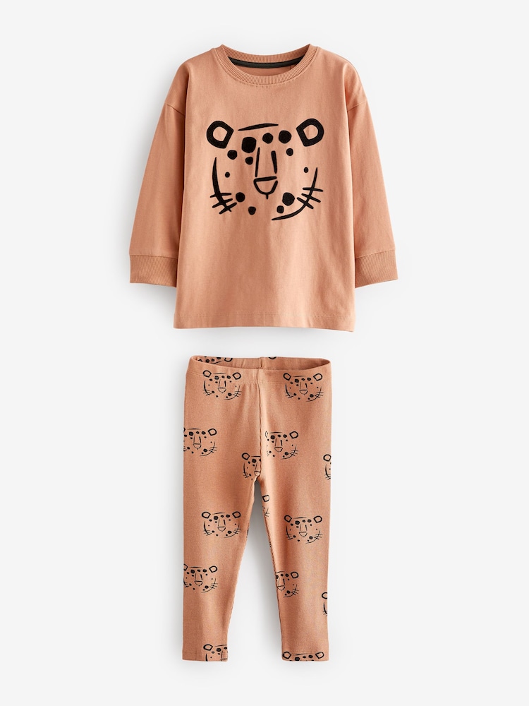 Multi Animal Ribbed Legging Snuggle Pyjamas 3 Pack (9mths-8yrs) - Image 9 of 11
