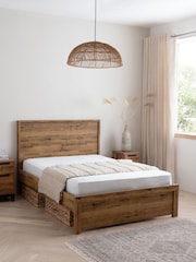 Oak Effect Bronx Wooden Bed Frame - Image 2 of 5