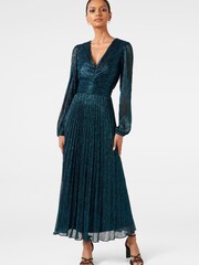 Forever New Green Brooklyn Petite Pleated Plisse Midi Dress - Image 1 of 4