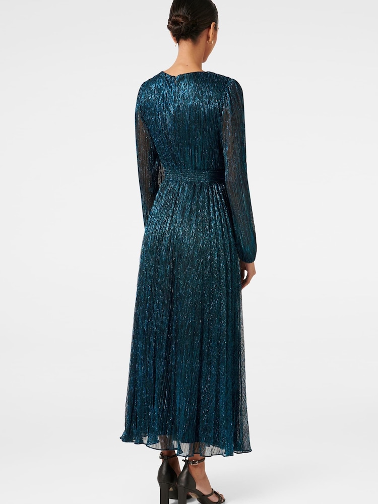 Forever New Green Brooklyn Petite Pleated Plisse Midi Dress - Image 2 of 4