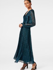 Forever New Green Brooklyn Petite Pleated Plisse Midi Dress - Image 3 of 4