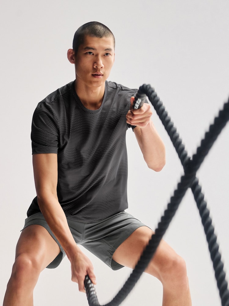 Темно-серый - Футболка для тренировок с принтом Active Gym - Изображение 1 из 9