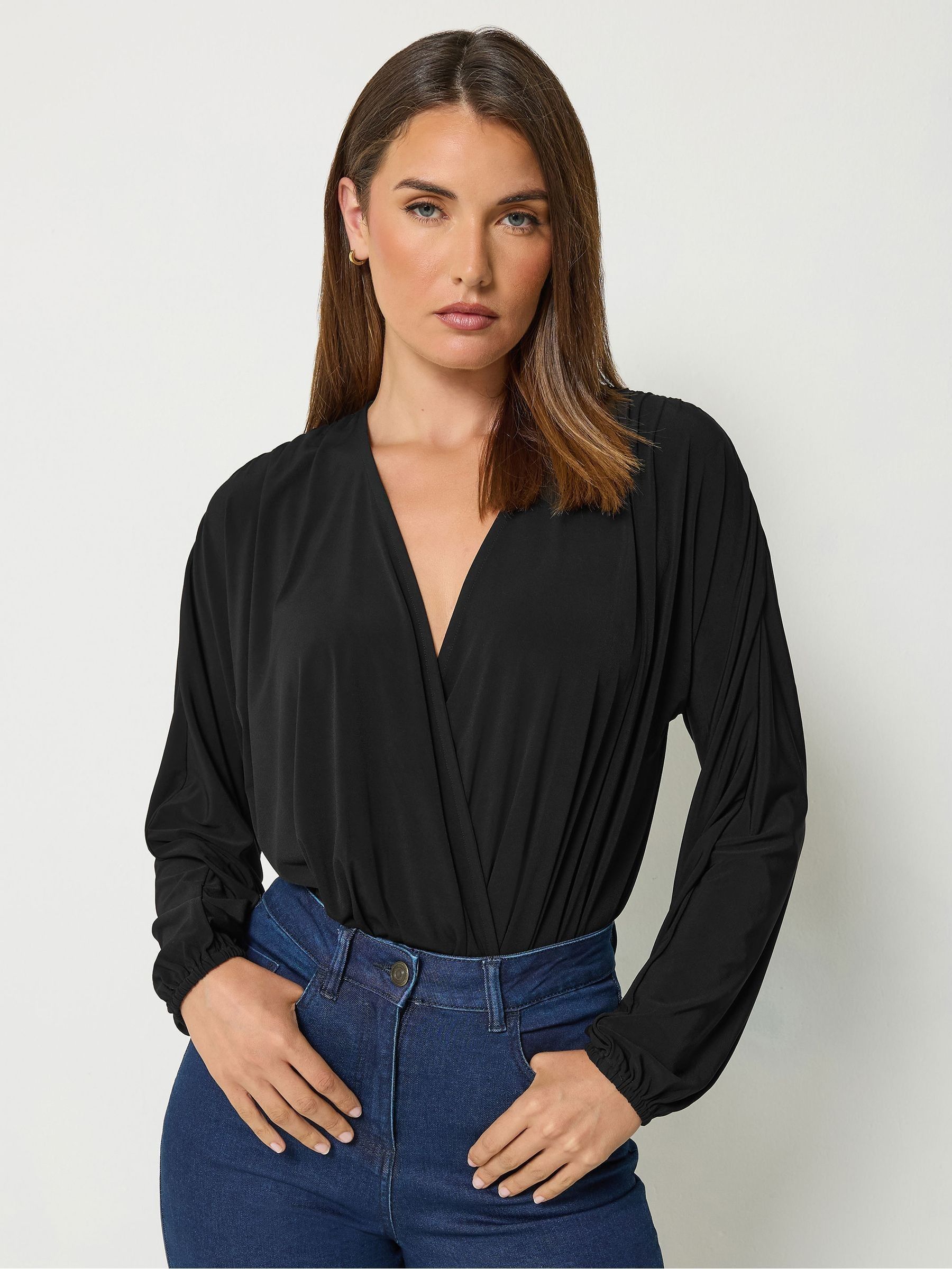 Long Tall Sally Women's Black Ity Wrap Bodysuit - Image 1