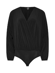 Long Tall Sally Black ITY Wrap Bodysuit - Image 5 of 6