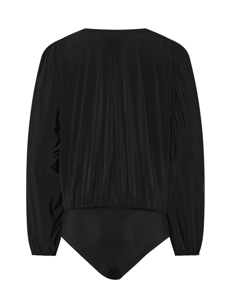 Long Tall Sally Black ITY Wrap Bodysuit - Image 6 of 6 Long Tall Sally Black ITY Wrap Bodysuit - Image 6 of 6