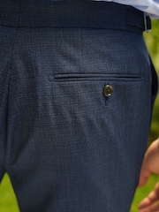 Bleu - Slim Fit (Slim Fit) - Pantalon de costume en laine texturée - Image 10 de 10