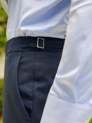 Bleu - Slim Fit (Slim Fit) - Pantalon de costume en laine texturée - Image 4 de 10