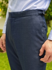 Bleu - Slim Fit (Slim Fit) - Pantalon de costume en laine texturée - Image 5 de 10