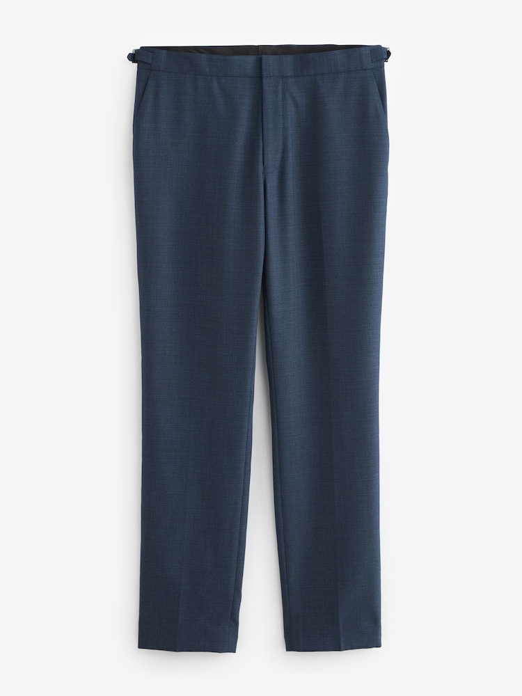 Bleu - Slim Fit (Slim Fit) - Pantalon de costume en laine texturée - Image 6 of 10