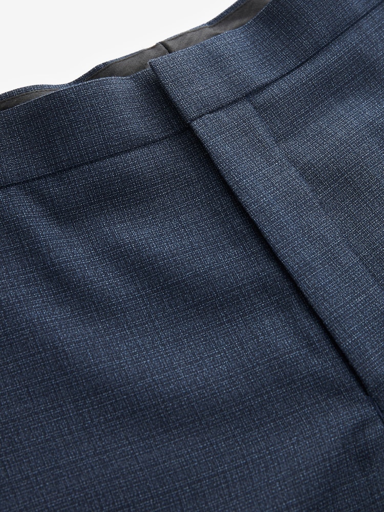 Bleu - Slim Fit (Slim Fit) - Pantalon de costume en laine texturée - Image 7 of 10