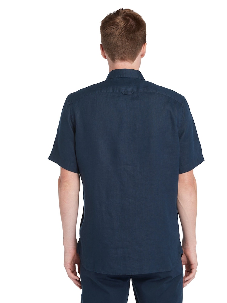 Timberland Blue Mill Brook 100% Linen Short Sleeve Shirt - Image 2 of 5 Timberland Blue Mill Brook 100% Linen Short Sleeve Shirt - Image 2 of 5