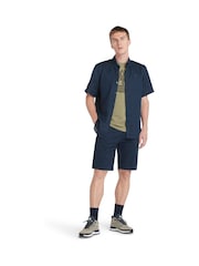Timberland Blue Mill Brook 100% Linen Short Sleeve Shirt - Image 4 of 5