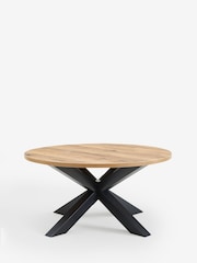 Dark Bronx Oak Effect Round Coffee Table - Image 2 of 6