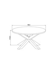Dark Bronx Oak Effect Round Coffee Table - Image 4 of 6