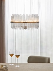 Lipsy Gold Pendant Round Glass Ceiling Light - Image 1 of 5