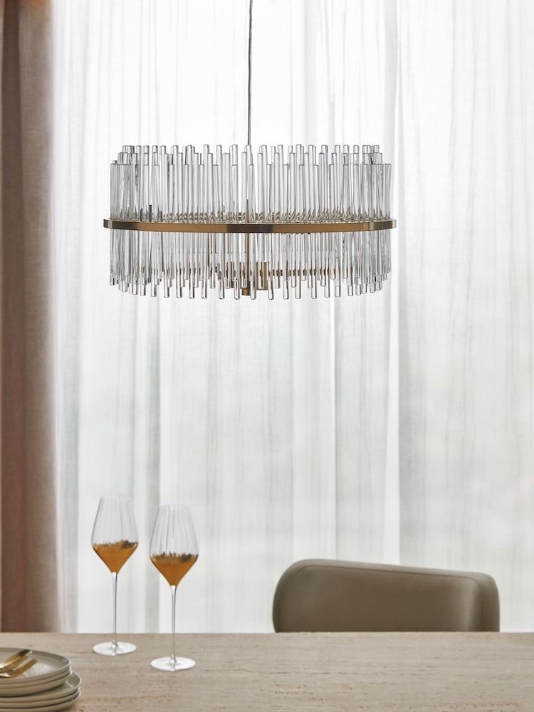 Lipsy Gold Pendant Round Glass Ceiling Light - Image 2 of 5