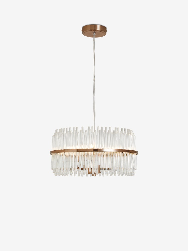 Lipsy Gold Pendant Round Glass Ceiling Light - Image 5 of 5