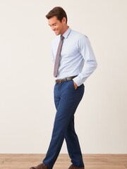 Bright Blue Tailored Wool Mix Textured Suit: Trousers - Image 2 of 2