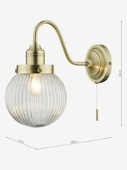 Dar Lighting Brass Tamara Wall Light - Image 3 of 4