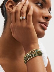 Green Beaded Multi Row Pully Bracelet - Image 2 of 4