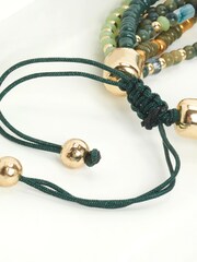 Green Beaded Multi Row Pully Bracelet - Image 4 of 4