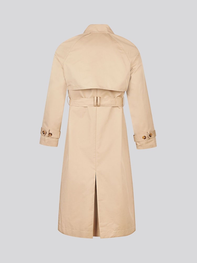 U.S. Polo Assn Cream Double Breasted Belted Trench Coat - Image 2 of 6 U.S. Polo Assn Cream Double Breasted Belted Trench Coat - Image 2 of 6