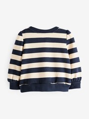 Gap Blue/White Stripe Logo Long Sleeve Crew Neck Jumper (6mths-5yrs) - Image 2 of 4