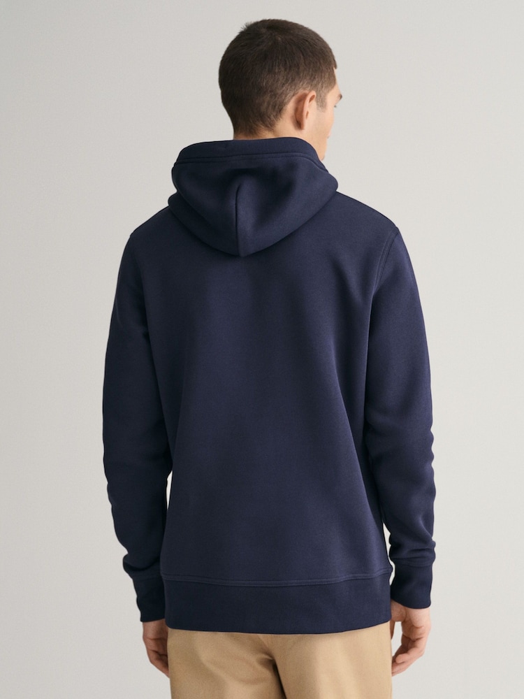 GANT Evening Blue Archive Shield Hoodie - Image 2 of 5