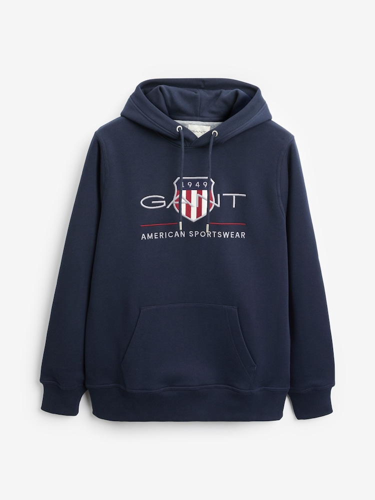 GANT Evening Blue Archive Shield Hoodie - Image 5 of 5