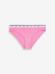 Pink/Purple Check Bikini Cotton Rich Logo Knickers 4 Pack - Image 2 of 10