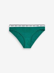 Pink/Purple Check Bikini Cotton Rich Logo Knickers 4 Pack - Image 4 of 10