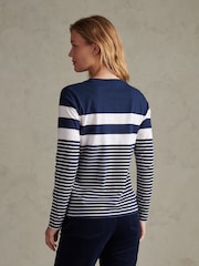 U.S. Polo Assn. Blue Engineered Stripe Long Sleeve Top - Image 4 of 6