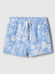 Gap Light Blue Floral Logo Graphic Pull On Baby Shorts (Newborn-5yrs) - Image 1 of 2