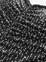 Black/White Spot Tummy Control Ruched Bandeau Swimsuit - Image 6 of 6