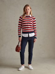 U.S. Polo Assn Red Stripe Crew Neck Cable Jumper - Image 3 of 4