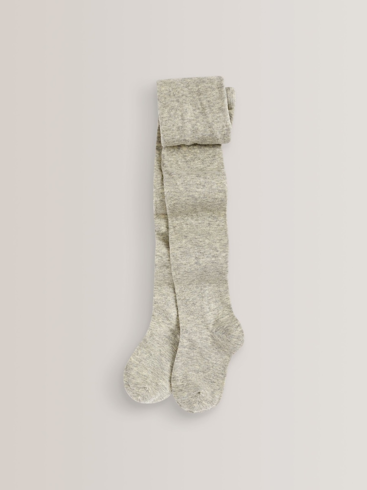 Grey Marl Regular Length 3 Pack Cotton Rich School Tights - Image 2 of 2 Grey Marl Regular Length 3 Pack Cotton Rich School Tights - Image 2 of 2