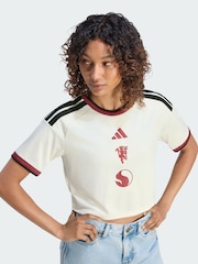 adidas Cream Manchester United 26/27 Third Jersey Crop Top - Image 3 of 5