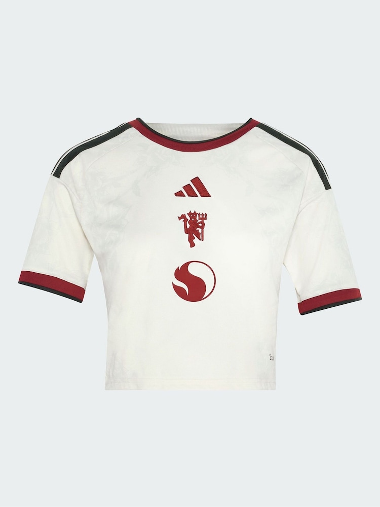 adidas Cream Manchester United 26/27 Third Jersey Crop Top - Image 5 of 5