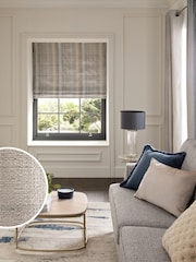 Silver Grey Ready Made Metallic Stripe Roman Blind - Image 1 of 7