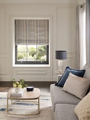 Silver Grey Ready Made Metallic Stripe Roman Blind - Image 3 of 7