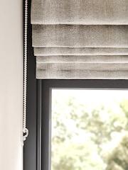 Silver Grey Ready Made Metallic Stripe Roman Blind - Image 6 of 7